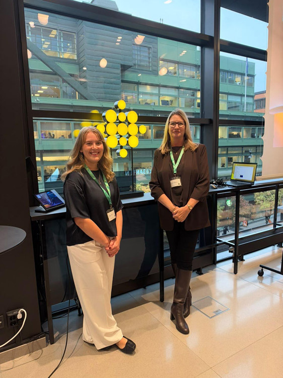 Two women in a business office