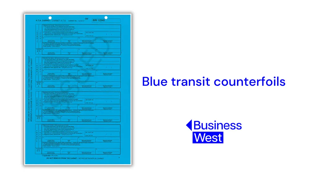 Carnet document - Blue transit counterfoils