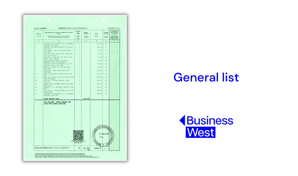 Carnet document - General list 
