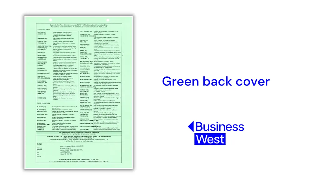 Carnet document - Green back cover