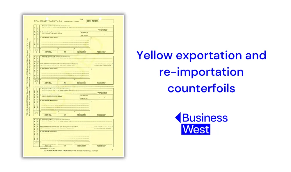Carnet document - Yellow counterfoils