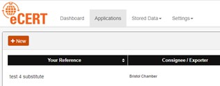 Business West ATA Carnet Service - screenshot ecert service