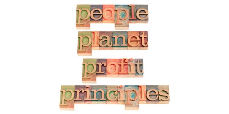 words - people, planet, profit, principles