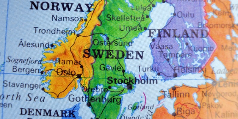 A map of the Scandinavian countries