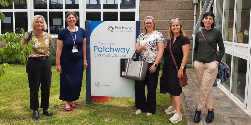 Five woman stood outside Patchway community school